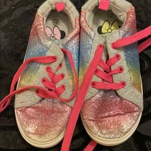 Sparking girls Mickey Mouse shoes.